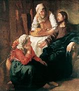 VERMEER VAN DELFT, Jan Christ in the House of Martha and Mary  r oil painting